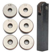 7Pcs Knurling Knurler Tool 0.5/1/2Mm Pitch Single Wheel Diagonal Wheel Linear Knurl Set