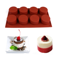 8 Holes Round Shape Silicone Cake Mold 3d Chocolate Candy Pudding Ice Mold Fondant Pastry Mould