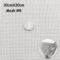 8 Mesh Stainless Steel 304 Cloth Filtration Woven Wire Screen 30x30cm