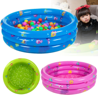 80Cm 3 Ring Inflatable Round Swimming Pool Toddler Children Kids Outdoor Play Balls
