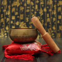 80Mm Tibetan Yoga Singing Bowl Brass Buddhism Chime Resonance Meditation Chakara