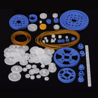80Pcs Plastic Gear Motor Gear Diy Gear Box Robot Model Single Double Layer Crown Gear Spindle Set