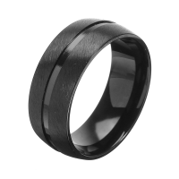 8Mm Black Stainless Steel Men Ring Jewelry Clothing Aaccessorie.S