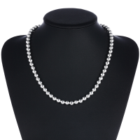 8Mm Buddha Beads Necklace Multi Layer Silver Chain Women Men Jewelry