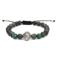 8Mm Green Matte Lion Head Men Bracelet Series Jewelry Chain