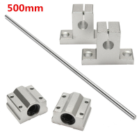8Mm X 500mm Linear Rail Shaft Rod With Bearing Guide Support And Bearing Block