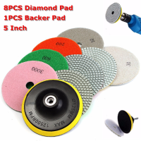8Pcs 4 Inch 30 3000 Grit Diamond Polishing Pads With Backer Pad For Granite Stone Concrete Marble