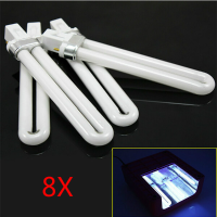8Pcs 9watt Nail Art Uv Gel Dryer White Light Lamp Tube