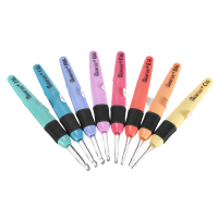 8Pcs Led Crochet Lite Hook Set Light Up Knitting Needles Weave Sewing Craft Tool