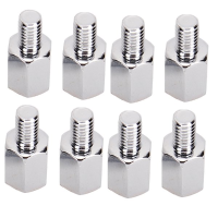 8Pcs Motorcycle Rear View Mirror Adapters Screws 10mm To 8mm