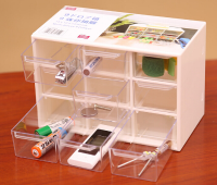 9 Lattice Portable Mini Desktop Drawer Cosmetic Jewelry Storage Box