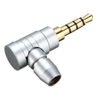 90 Degree 3.5Mm Male Jack Audio Plug Stereo 4 Pole Sliver For Headphone Blk/sil B1