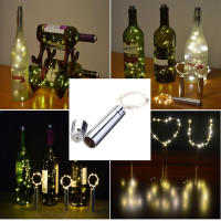 90Cm 15leds Cork Shaped Silver Wire Starry String Light Wine Bottle Lamp For Party Decor