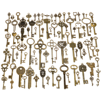 90Pcs Antique Vintage Old Ornate Skeleton Keys Lot Pendant Fancy Heart Decorations Gifts