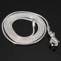 925 Silver Plated 1mm Snake Simple Chain Necklace 16 18 20 22 24 Inch