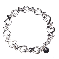 925 Silver Plated Heart To Heart Bracelet Metal Buckle Chain Bracelet