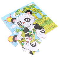 9Pcs Wooden Panda Puzzle Educational Baby Kids Training Toy
