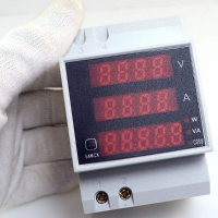 Ac Volt Meterr Ammeter Din Rail Led Multifunction Digital Meter