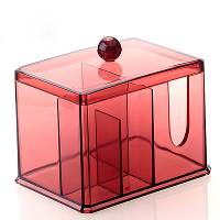 Acrylic Cosmetic Makeup Organizer Cotton Pad Swabs Stick Holder Storage Case