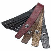 Adjustable Black Pu Leather Thick Strap For Electric Acoustic Guitar Bass
