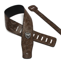 Adjustable Pu Leather Thick Embossed Strap For Electric Acoustic Guitar Bass