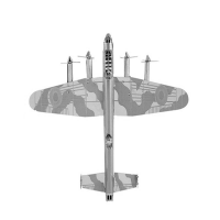 Aipin Diy 3d Mental Nano Puzzle Stainless Steel Assembled Model Lancaster Bomber For Kids Gift