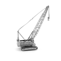 Aipin Diy 3d Mental Puzzle Stainless Steel Assembled Model Crane Sliver Color For Kids Children Gift