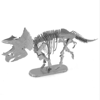 Aipin Diy 3d Mental Puzzle Stainless Steel Assembled Model Triangle Skeleton Sliver Color