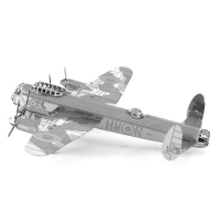 Aipin Diy 3d Puzzle Stainless Steel Model Kit Avro Lancaster Silver Color