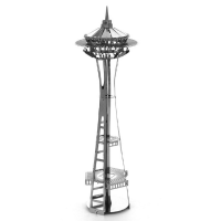 Aipin Diy 3d Puzzle Stainless Steel Model Kit Space Needle Silver Color