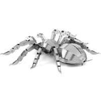 Aipin Diy 3d Puzzle Stainless Steel Model Kit Spider Silver Color