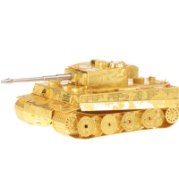 Aipin Diy 3d Puzzle Stainless Steel Model Kit Tiger Tank Brass Color