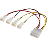 Akasa Ak Cb001 Multi Fan Adapter With Speed Reduction Four Fans To Single Psu Connector