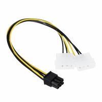 Akasa Ak Cb4 6 4pin Molex To 6pin Pcie Adapter Provides Psu Support For Pcie Vga Cards