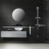 Aluminium Shower Head Riser Slide Rail Adjustable Brackets With Soap Dish