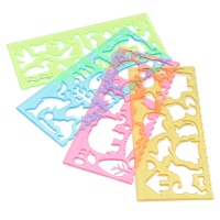 Animal Style Pattern Drawing Template Ruler Symbols Drawing Stencil Colorful DIY Kids Education