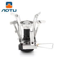 Aotu Camping Picnic Mini Stove Foldable Cooking Furnace Gas Burner Edc Tool For Outdoor Travel