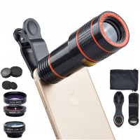 Apexel APL HS12XDG3 6 in 1 Universal 12X Zoom Telescope Fisheye Wide Angle Macro Lens