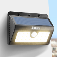 Arilux® Al Sl05 Wireless Solar 20 Led Waterproof Pir Motion Sensor Outdoor Warm White Wall Light