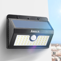Arilux® Al Sl07 Wireless Solar Powered 45 Led Waterproof Pir Motion Sensor Outdoor Wall Light