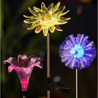 Arilux® Solar Multi Color Changing Led Flower Stake Light For Outdoor Garden Patio Yard Decor