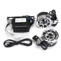 Audio System Fm Radio Stereo Amplifier Horn Motorcycle Handlebar Speaker W/ Remote Usb Dc 12v