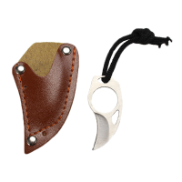 Aus 8a Steel Tactical Claw Hobby Survival Mini Pocket Swiss Army Knife With Leather Sheath