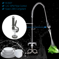 B 0107 Gpm Brass Kitchen Tap Pre Rinse Spray Head Valve Faucet With Ring
