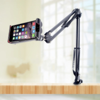 B.O.W Metal Sucker Long Arm Lazy Holder Foldable Desktop Stand For 4 10.1 Inches Phone Tablet