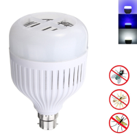 B22 15w Three Modes Anti Mosquito Flying Moths Killer Insect Zappers Led Light Bulb Ac85 265v