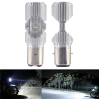 Ba20d 1200lm 6000k 4 Led Scooter Hi/lo Motorbike Moped Atv Headlight Fog Lamp Bulb