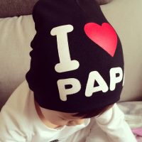 Baby Children Sweet Cotton Beanie I Love Mama Papa Hat