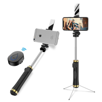 Bakeey 3 In 1 360 Rotation Mirror Foldable Tripod Bluetooth Selfie Stick For 3.5 6 Inch Smartphone