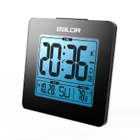 BALDR Atomic Digital Desk Alarm Clock Time Day Temperature Display Large Sceen Alarm Clock